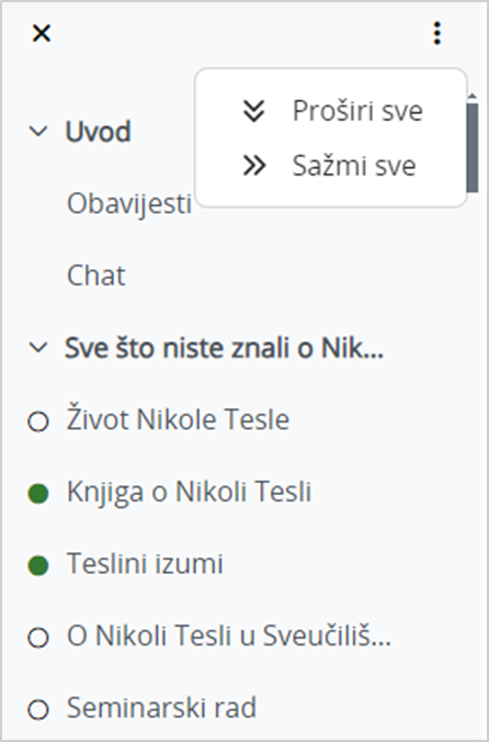 Indeks sadržaja e-kolegija