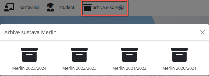 Arhiva e-kolegija na portalu sustava Merlin