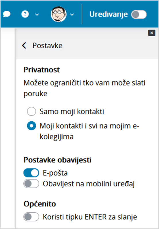 Postavke poruka