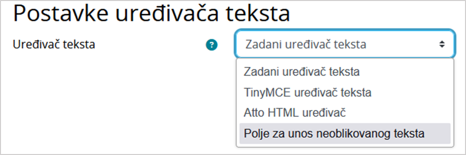 Odabir uređivača teksta