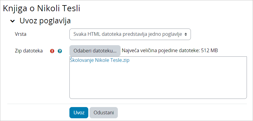 Dodavanje datoteka u knjigu