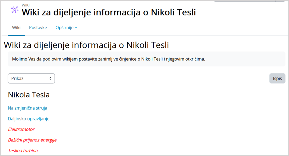 Prikaz wiki-stranica
