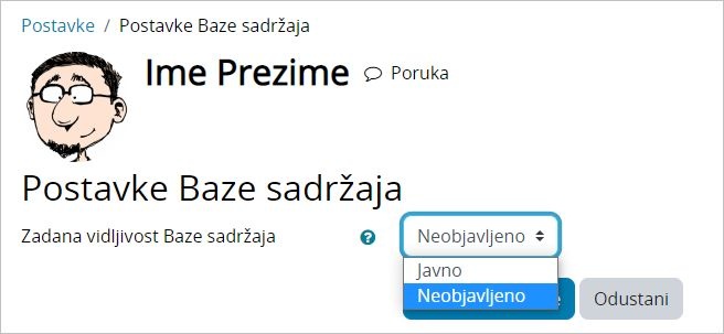 Postavke Baze sadržaja