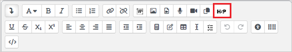 Ikona H5P u Atto HTML uređivaču teksta