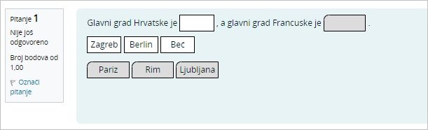 Primjer pitanja Prenesi i postavi u tekst