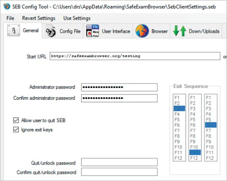 Konfiguriranje SEBConfigTool.exe datoteke