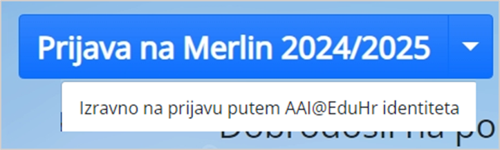 Prijava u sustav Merlin