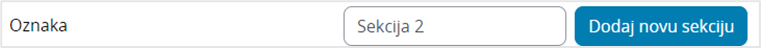 Dodavanje nove sekcije