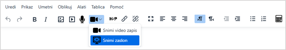 TinyMCE uređivač teksta