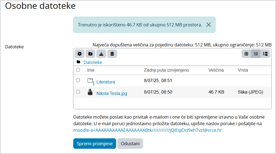 Sučelje za rad s datotekama