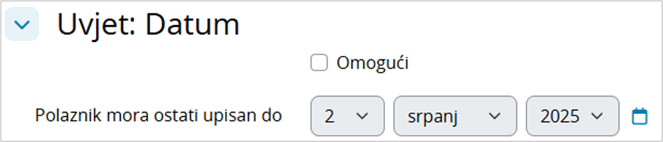 Određivanje broja dana za dovršetak e-kolegija