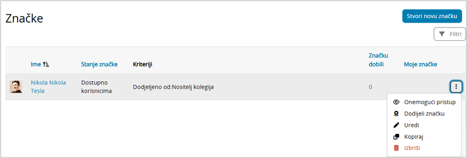 Pristup ručnom dodjeljivanju znački