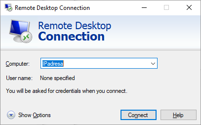 Korisničko sučelje aplikacije Remote Desktop